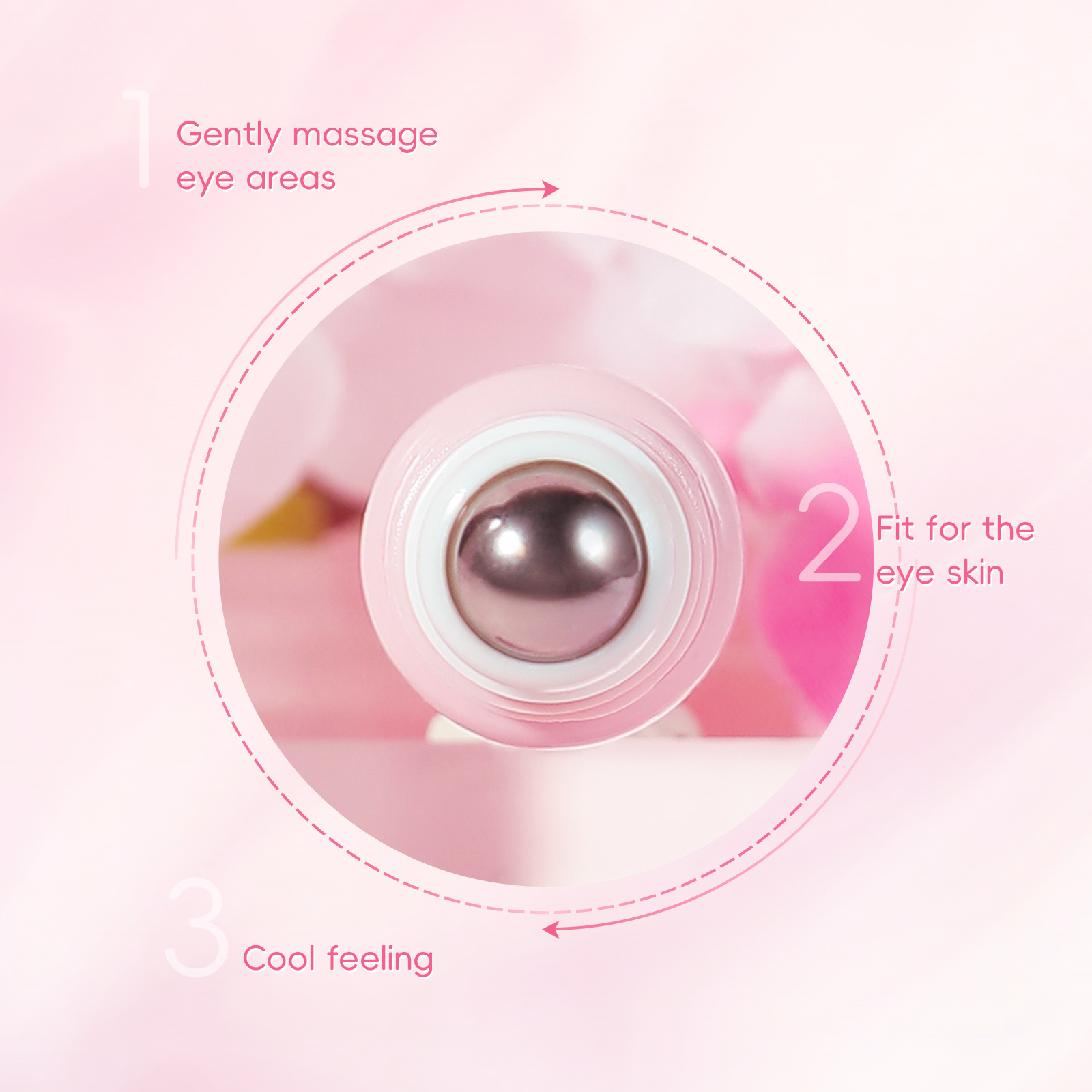 LAIKOU Cherry Blossom Eye Serum 15ml Roll-on Massage Eye Care Cream Moisturizing and Hydrating Skin Care Product Specification drawing