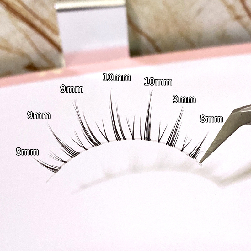 Mengjie Shangpin R08 Natural Mama's False eyelashes, Air Eyelashes, Transparent stem, Little Evil, Natural Messy style, tufted style Application Scenario