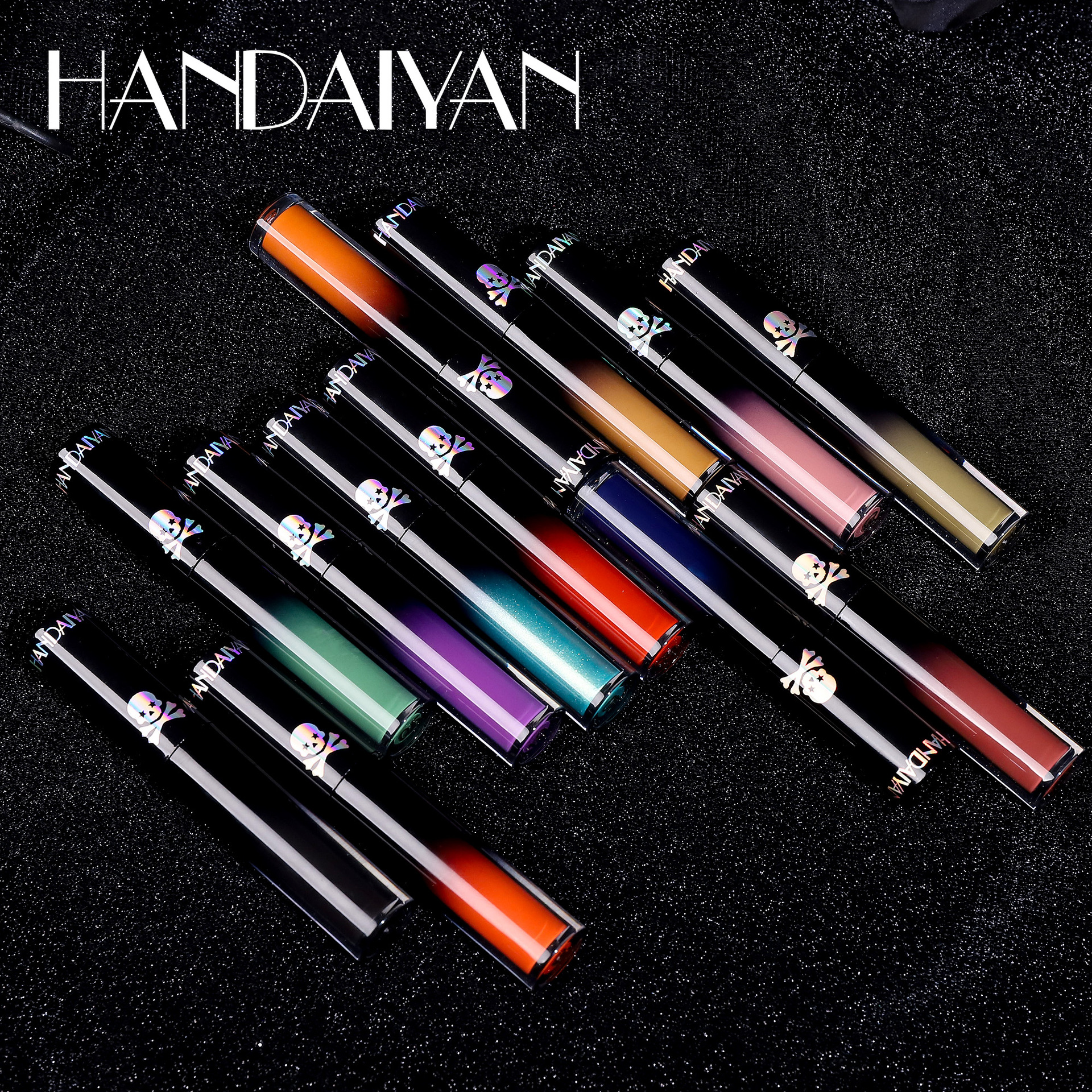 handaiyan's Halloween Gothic style lip gloss, cool girl dark matte lip gloss liquid lipstick details Picture