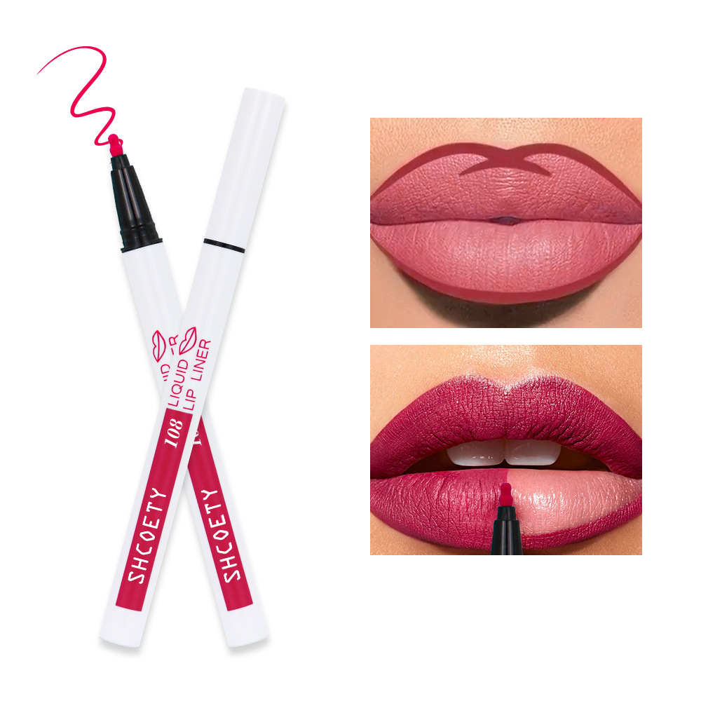 SHCOETY Cross-border matte Liquid Lip liner Pen, matte lip gloss, waterproof nude lip gloss, long-lasting color lipstick pen details Picture