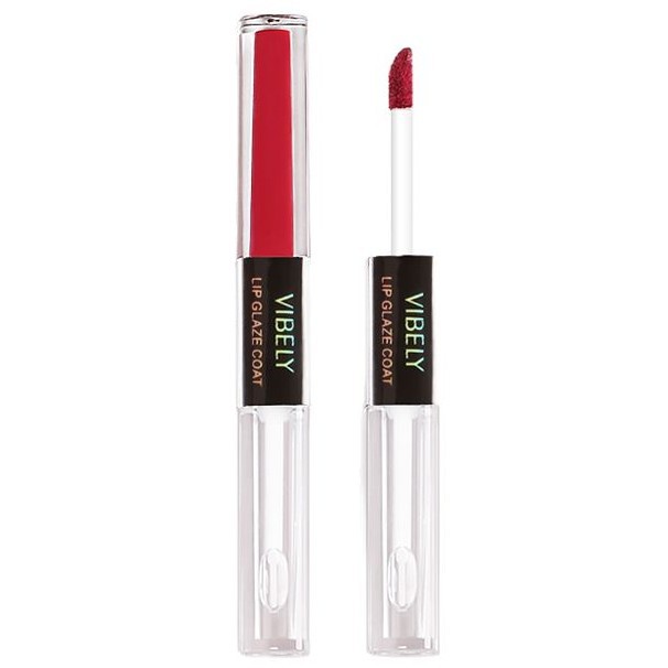 VIBELY Double-head Lip Gloss Raincoat, non-stick cup, Water Gloss mirror Lip Gloss Raincoat, Lipstick Setting Wonder, Setting liquid Item Picture
