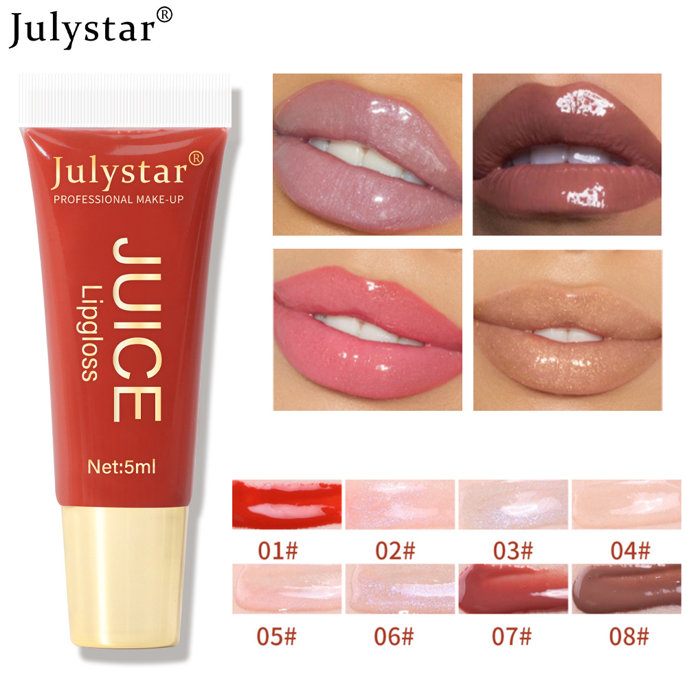 Cross-border hydrating lip gloss with a lustrous texture, non-stick cup, brightening tube, lip gloss and lip gloss wholesale for export full figure