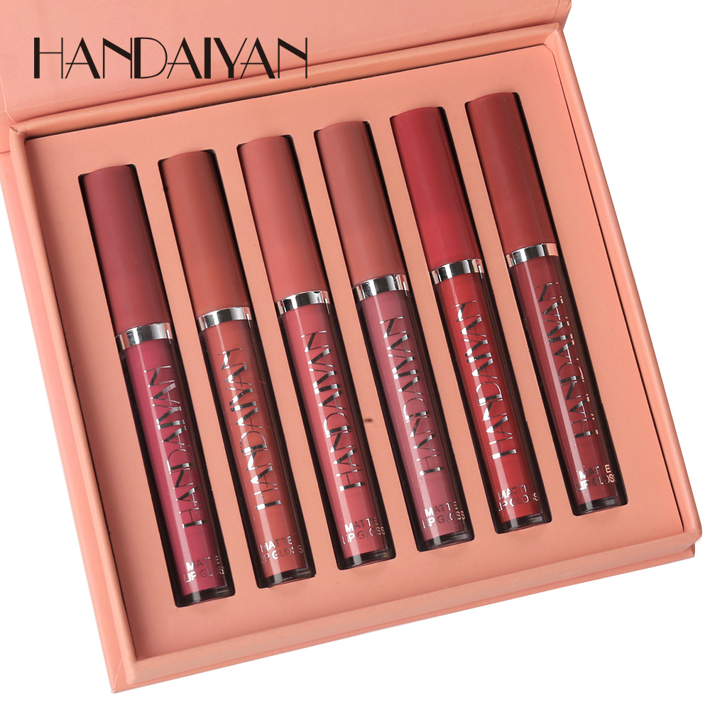 Lip gloss set, cross-border matte 6 pieces, Han Daiyan European and American long-lasting waterproof, non-fading, non-stick to cups Lip gloss and lip gloss Item Picture