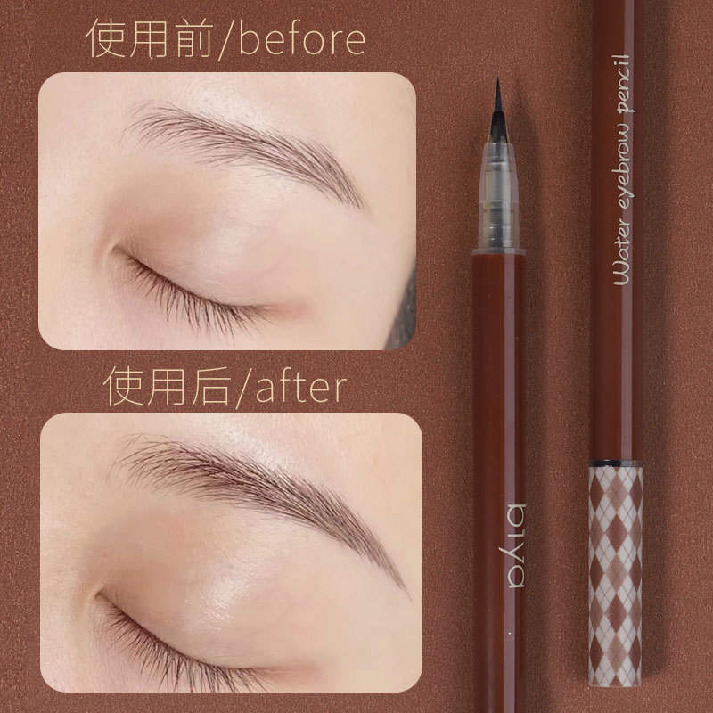 Biya liquid water eyebrow pencil, with an extremely fine tip, is waterproof, sweat-proof and does not fade. It's a perfect tool for lazy people to draw their eyebrows and for beginners to create wild eyebrows Specification drawing