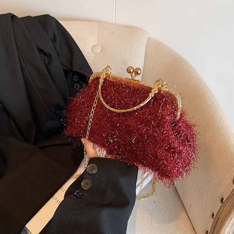 A trendy and fashionable women's 2024 autumn new chain crossbody bag, a Korean-style hand-held shell bag full figure