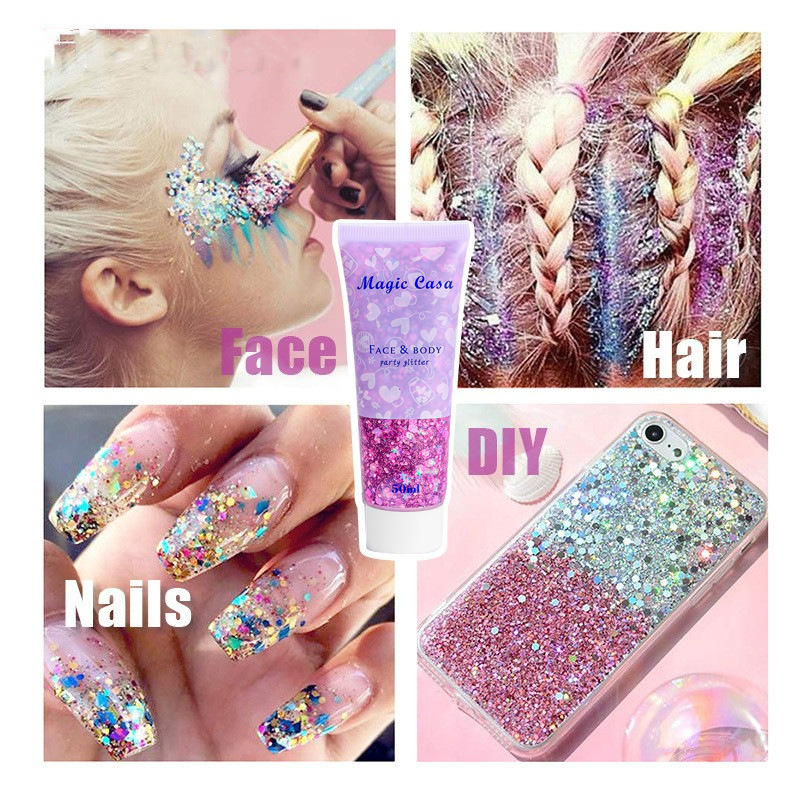 MAGIC CASA Mermaid Scale Sequin Gel Facial Body Lip Sequin Eyeshadow Dazzling Polarized Stage Makeup Specification drawing