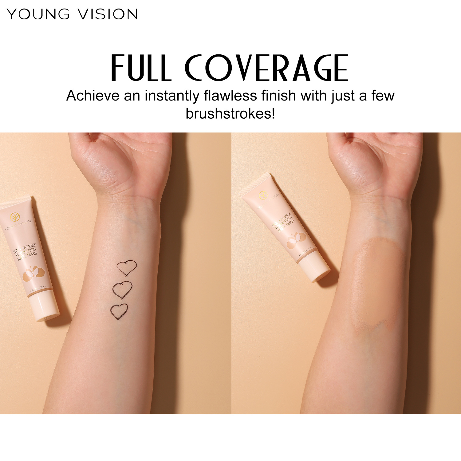 YOUNG VISION 6-color Matte Foundation, Wheat-colored Contouring Foundation Cream details Picture