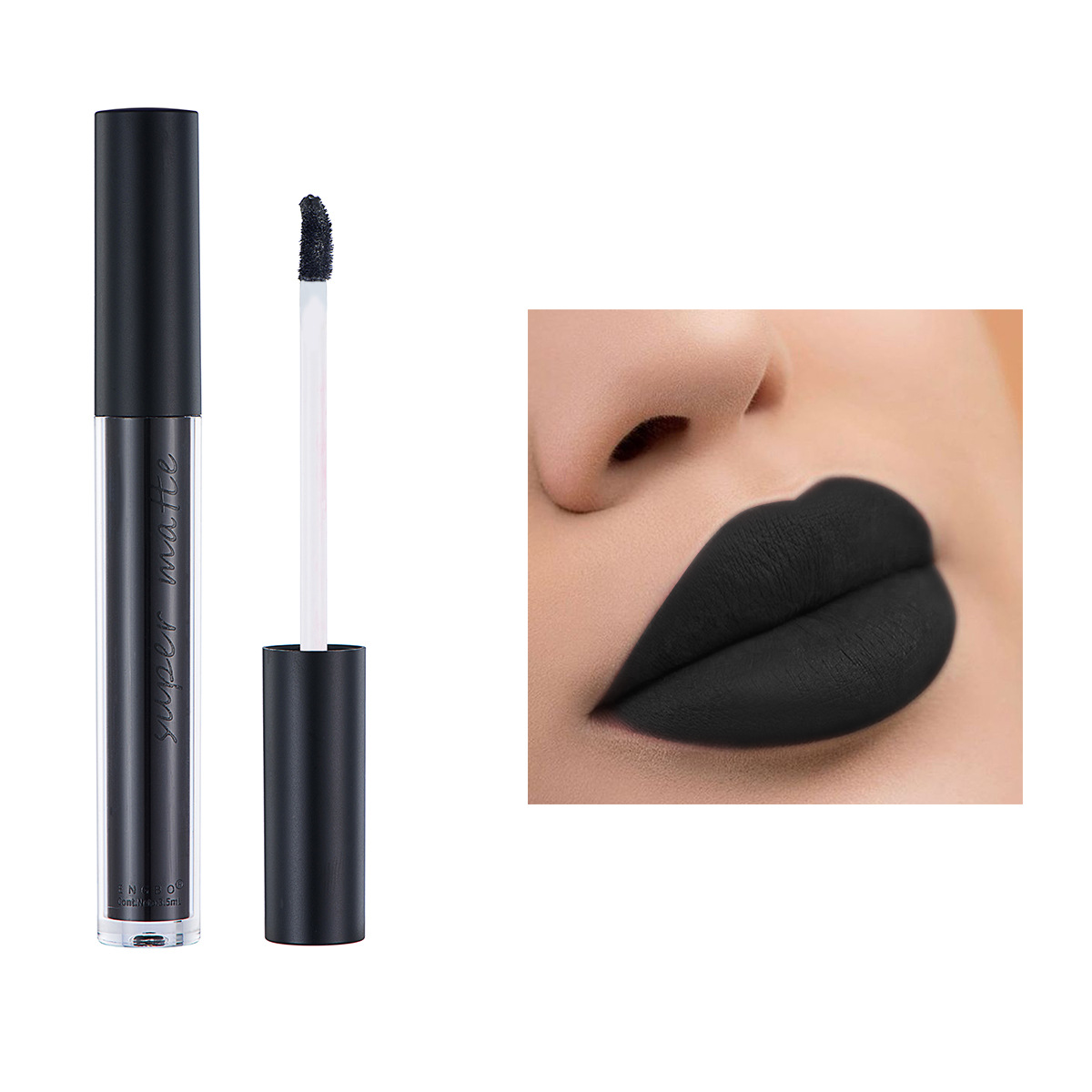 ENGBO's new matte non-stick cup lip gloss waterproof lipstick liquid lipstick velvet European and American makeup brown lip gloss details Picture