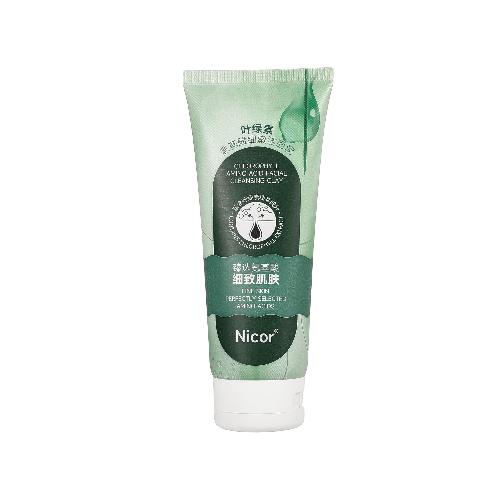 Nicor Chlorophyll Amino Acid Facial Cleanser Centella asiatica Refreshing, Oil-balancing, Hydrating and Gentle Facial Cleanser for both men and women Item Picture