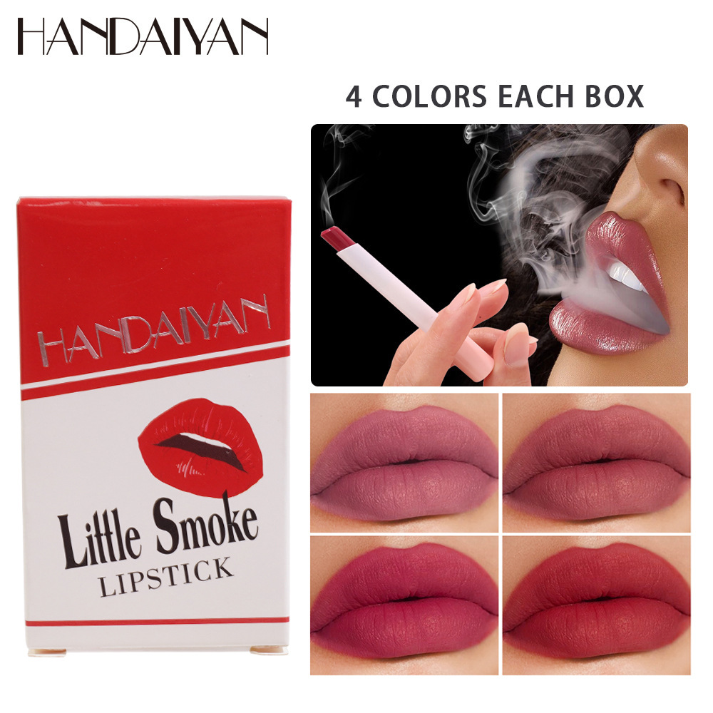 Cross-border matte lipstick Cigarette tube lipstick set handaiyan European and American long-lasting non-fading cigarette lipstick set details Picture