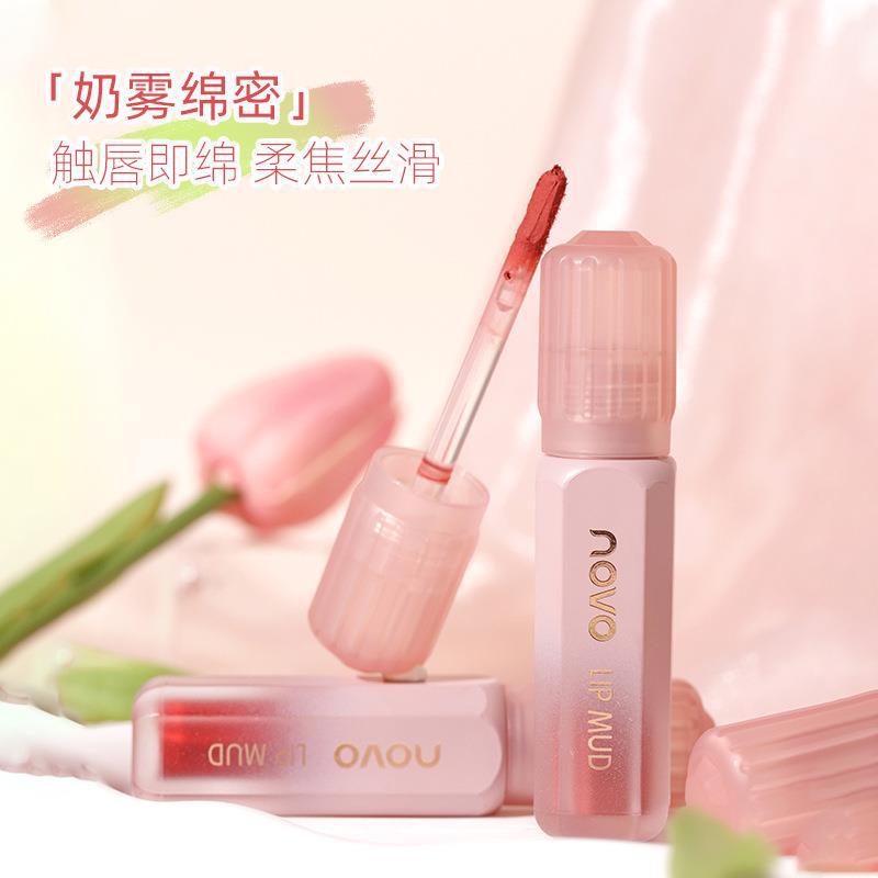 NOVO Misty Casual Air-like Lip Mud is a water-resistant and non-fading lipstick for students to look fair without makeup. It's suitable for both lips and cheeks full figure