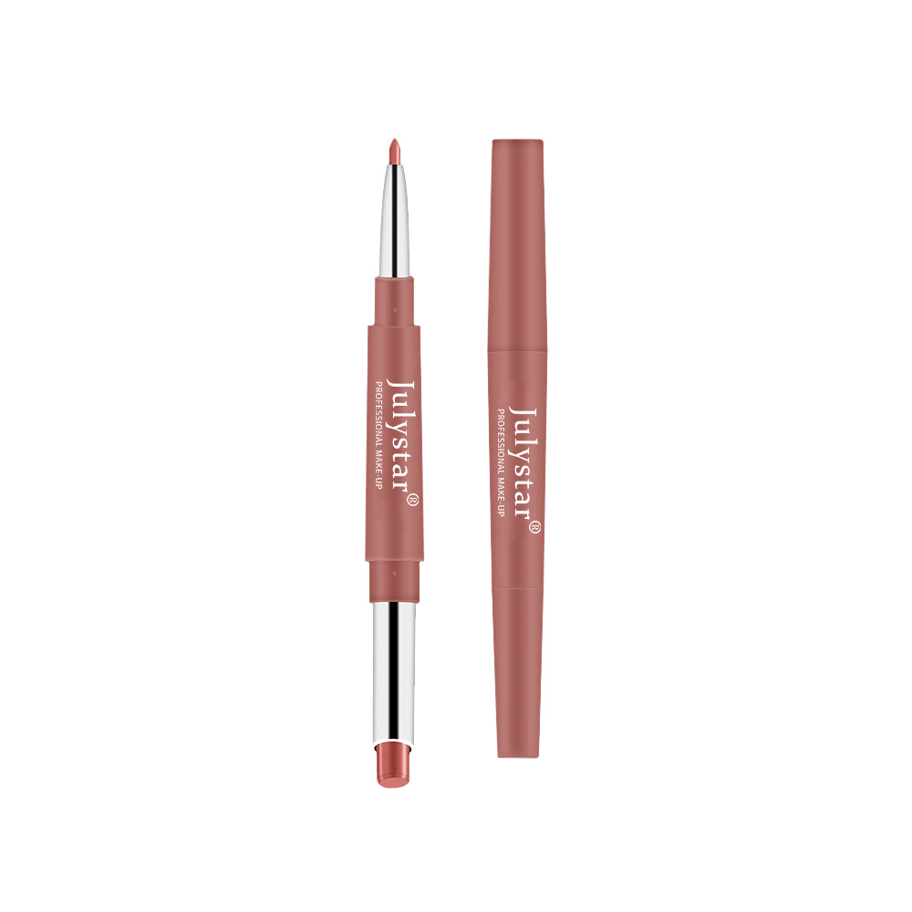 European and American cross-border double-headed red lip liner pens that do not fade or stick to the cup, pink rotating lipstick pens, wholesale of foreign trade cosmetics Item Picture
