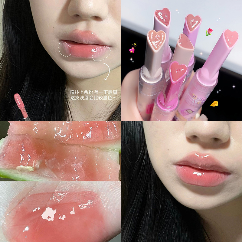 Cappuvini Carpuvini milk tea color Watermelon color solid Lip Honey Lip Mirror Lipstick Lipstick pen details Picture
