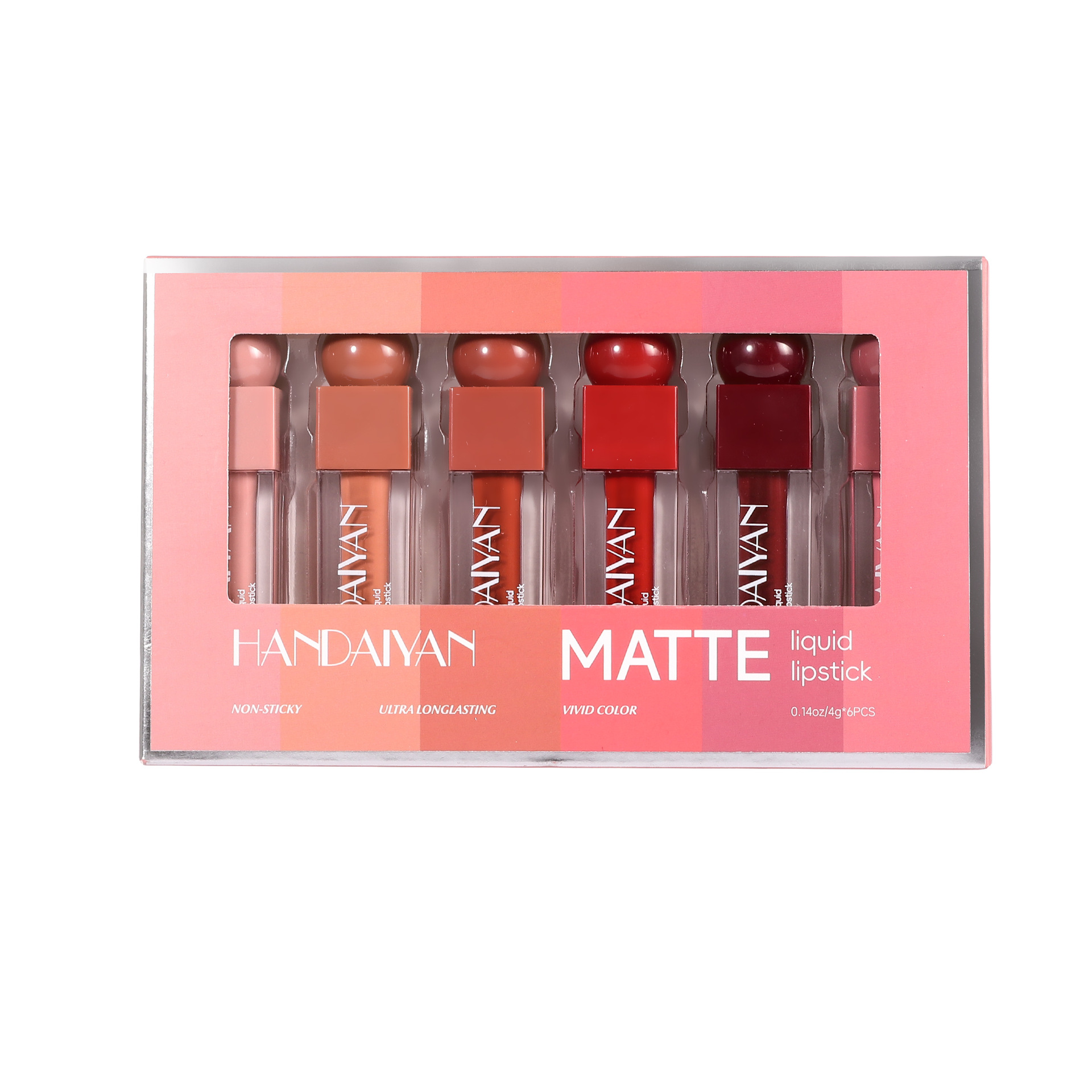 handaiyan Cross-border Matte Lip Gloss 6-piece Set: Long-lasting waterproof lipstick that doesn't fade or stick to cups, matte Lip gloss Item Picture