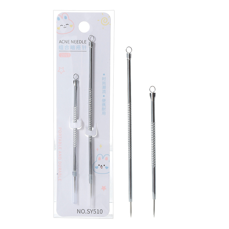 LMLTOP Acne Needle 2-piece set, double-headed stainless steel acne needle, long and short combination acne needle wholesale, carefully selected Item Picture