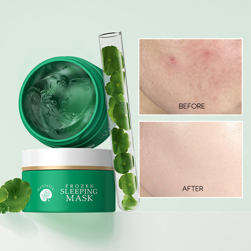 Wholesale cross-border LAIKOU Centella asiatica frozen Mask 100g application-based sleeping mask Hydrating Moisturizing Cleansing mask Specification drawing