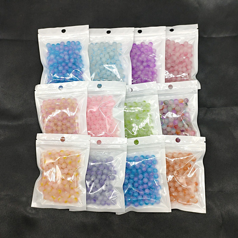8mm dual-color glass beads, gradient dispersion beads, diy handcrafted bracelet accessories wholesale, necklace jewelry bead materials details Picture