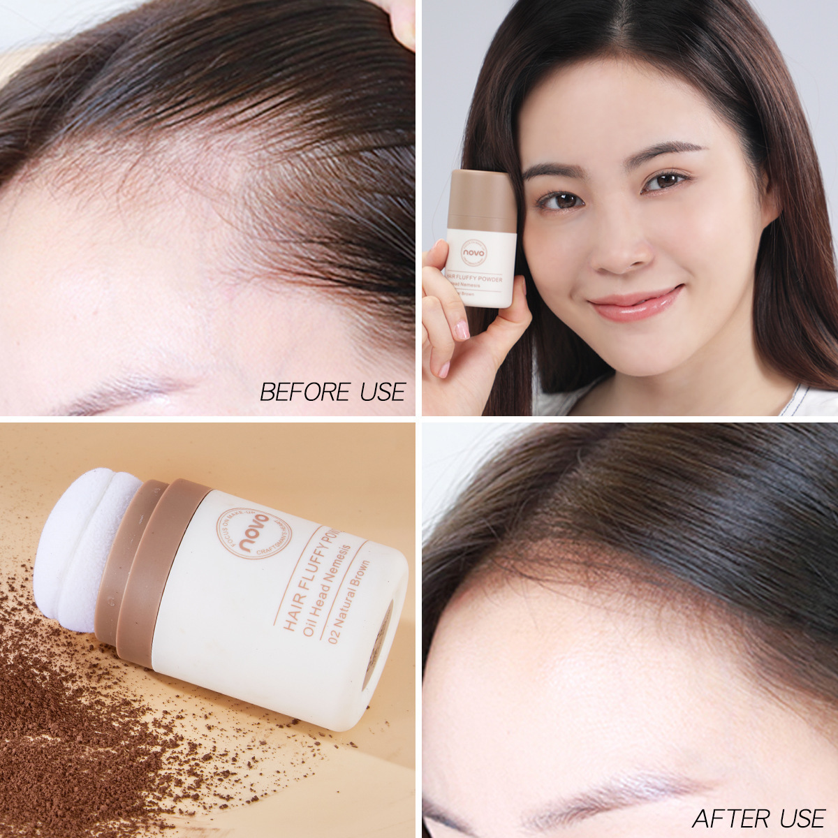 NOVO Hairline Puffy Powder, Oil-control, refreshing and natural, lazy person's contactor Powder, bangs oil-removing no-rinse Magic Powder, Puffy Powder details Picture