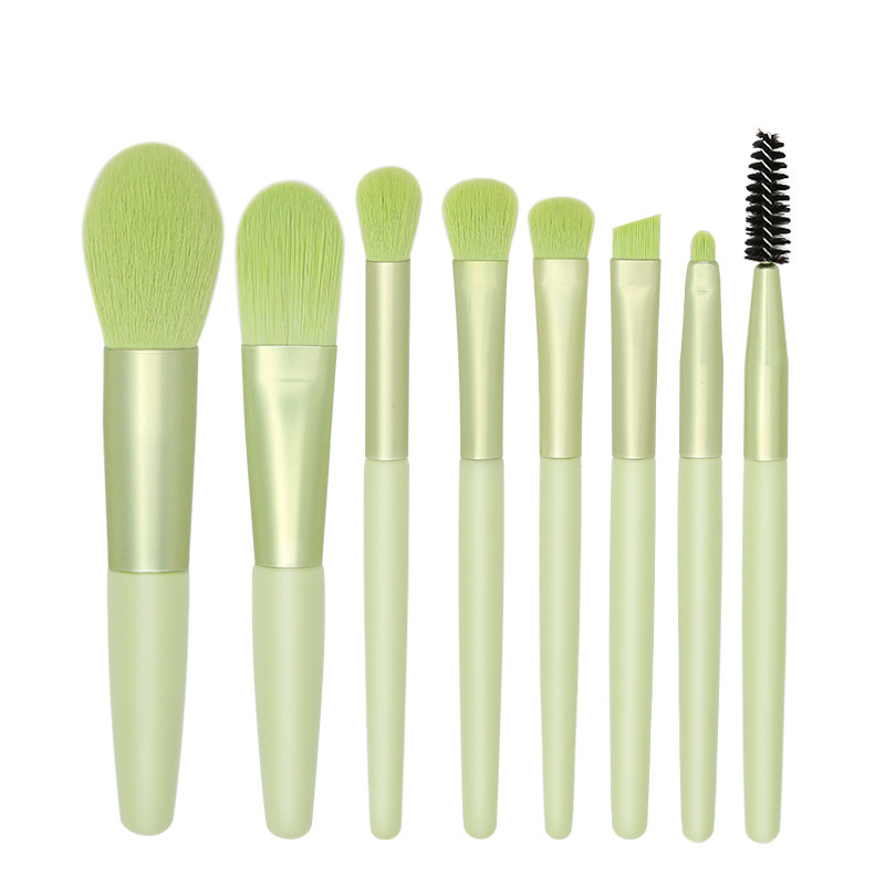Cross-border 8-piece mini Macaron makeup brush set, portable Morandi Beginner's eyeshadow brush beauty tool Item Picture