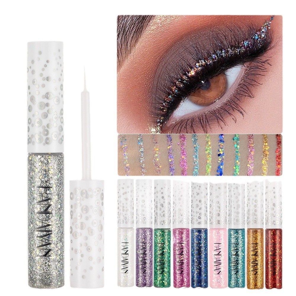 12-color eyeliner liquid set handaiyan Shiny colored sequined Eyeshadow Cross-border metallic eyeliner Liquid Specification drawing