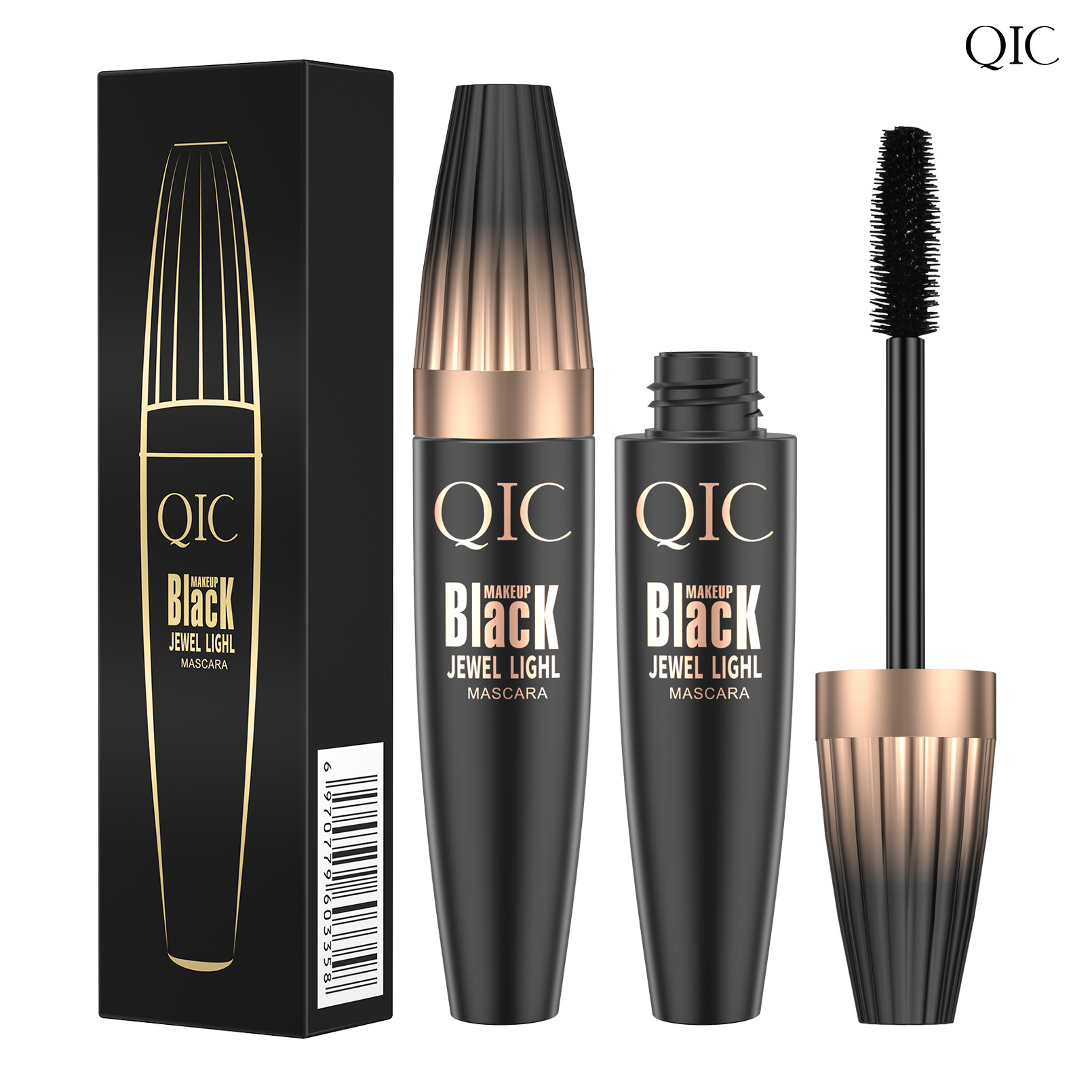 New cross-border supply QIC Plump 4D mascara base, slender, thick, curling, non-smudging, waterproof makeup Item Picture