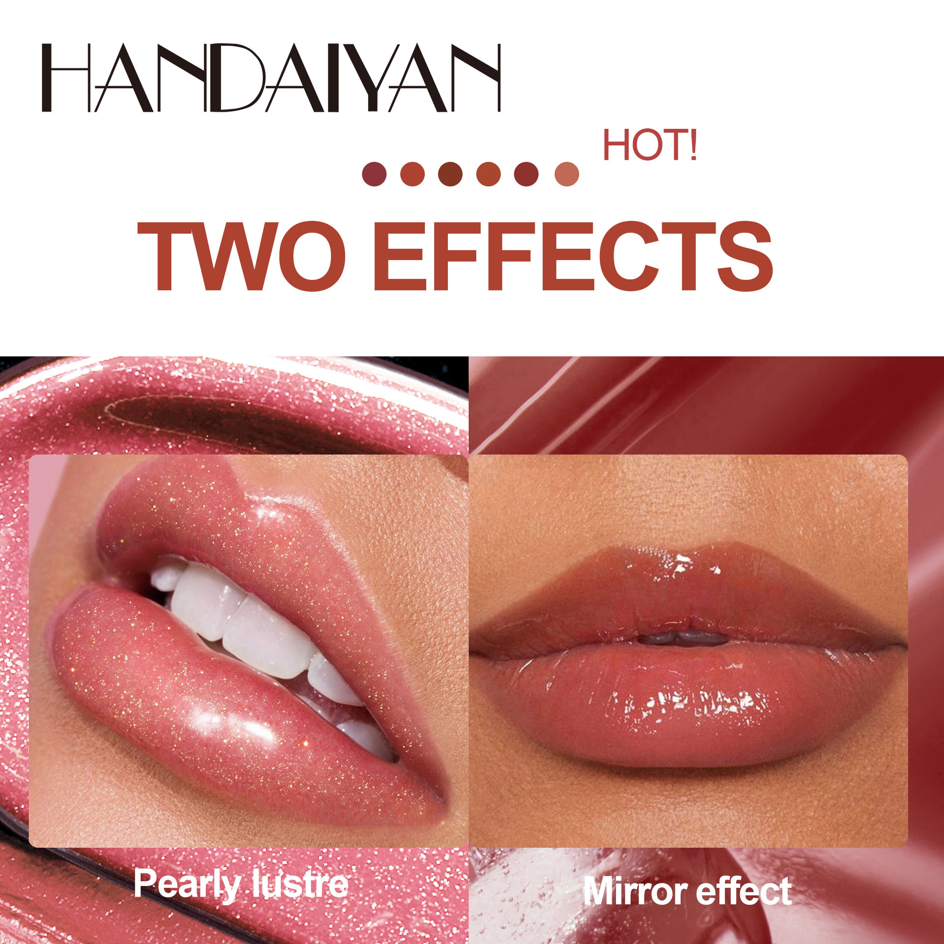 Cross-border Lip Gloss Moisturizing and Nourishing Lip Gloss handaiyan Long-lasting Water Light Lip Gloss Mirror Dyeing Lip Liquid Plumping Lip Gloss Application Scenario