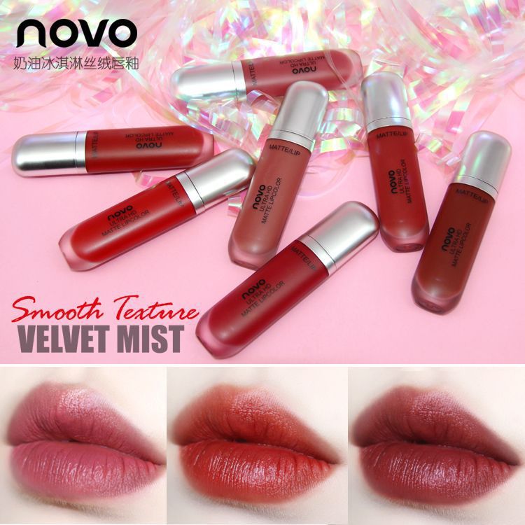 novo cream ice cream velvet Lip gloss matte lip Paste does not fade or stick to cups. Affordable student lipstick Specification drawing