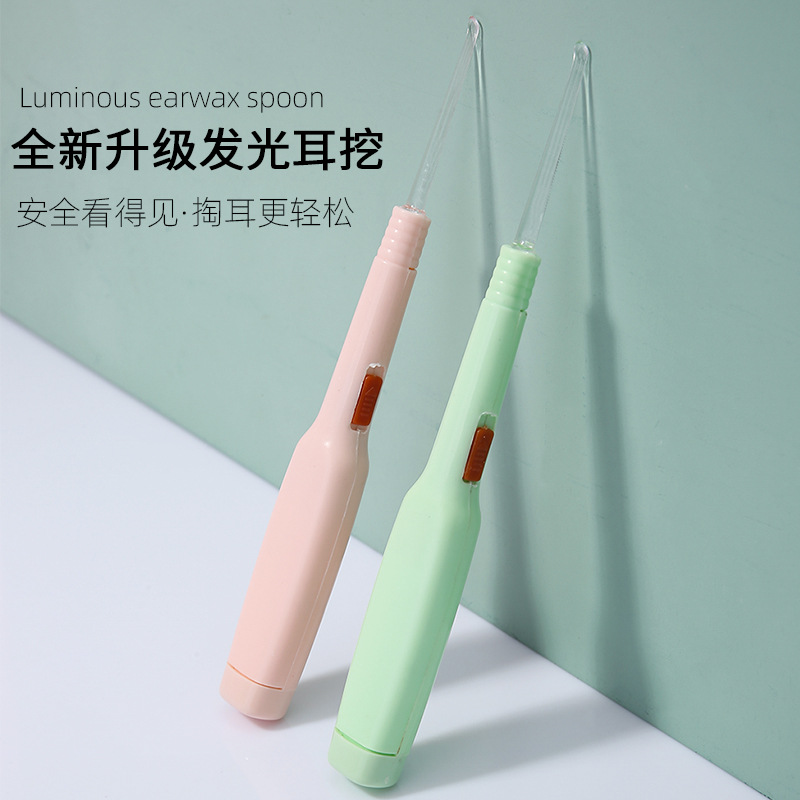 LMLTOP Luminous Ear Pick Set, Visible ear pick spoon, ear clipper with light, Ear Picking Tool TOP-117 Specification drawing