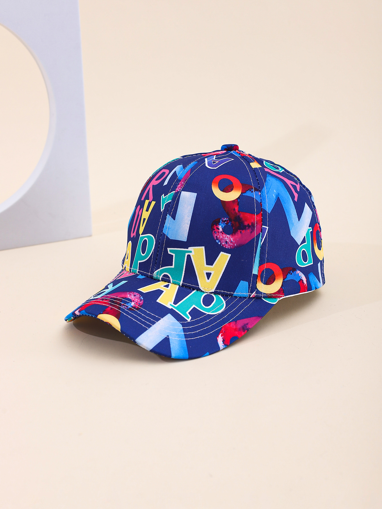Spring and summer cross-border European and American bestsellers irregular letter printed baseball caps, outdoor travel sun protection and shading adult baseball caps, adjustable for foreign trade details Picture