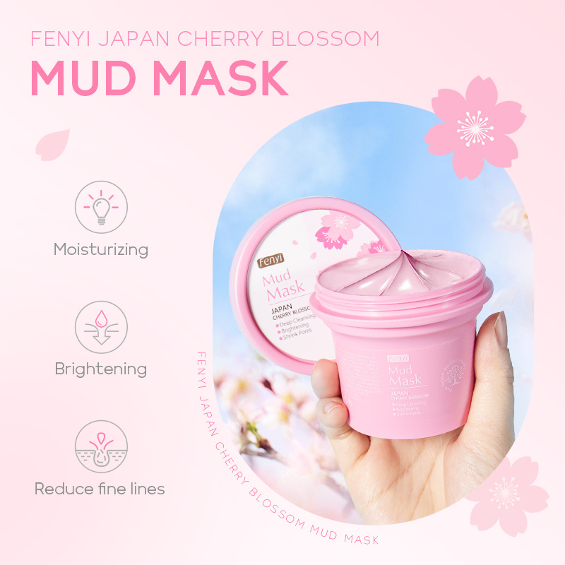 fengyi Japanese Cherry Blossom Mask Mud 100g deeply cleanses pores. Apply mask and skin care products across borders Specification drawing