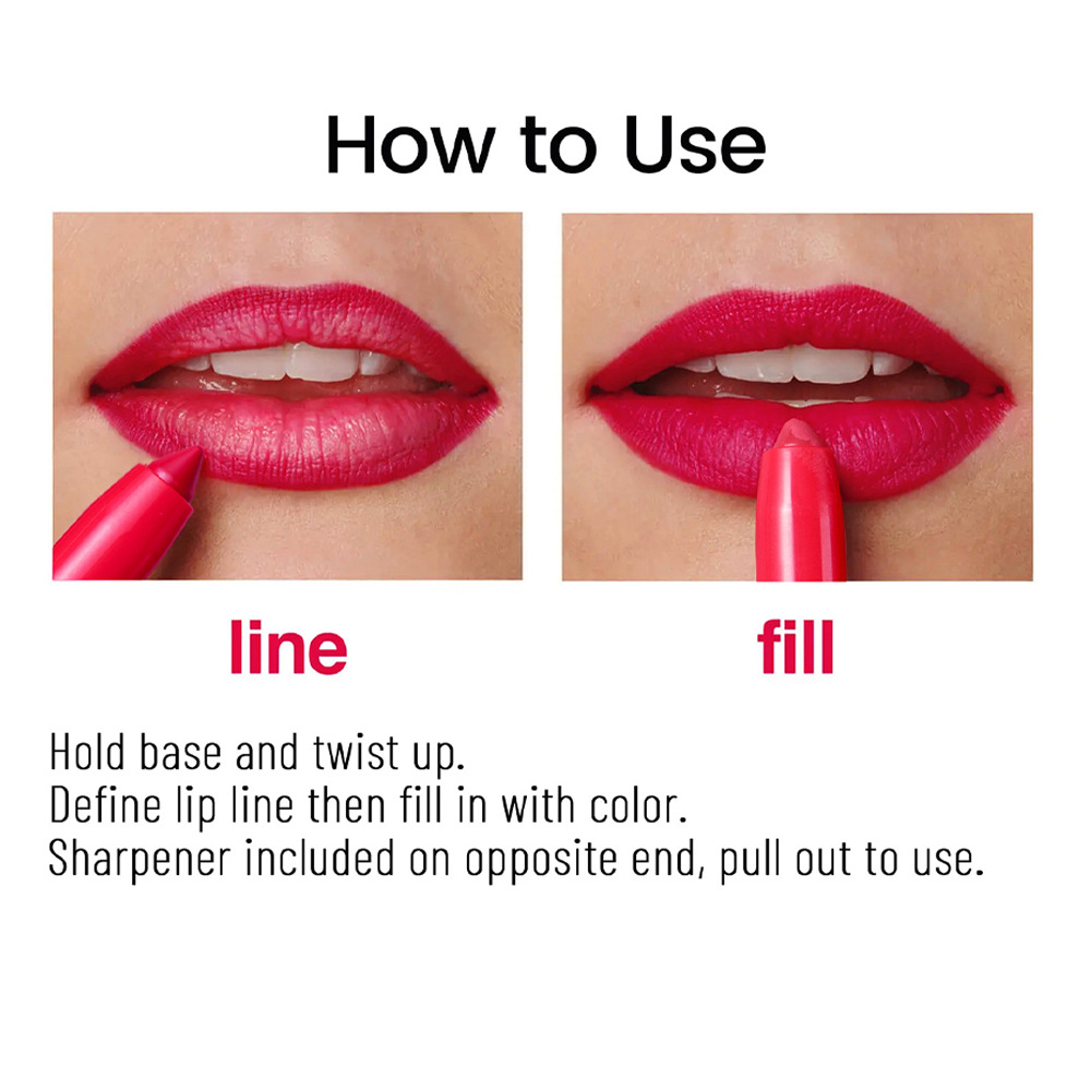 HANDAIYAN Lip Liner Lipstick Set: 6 lipsticks that can be rotated and sharpened without fading Specification drawing