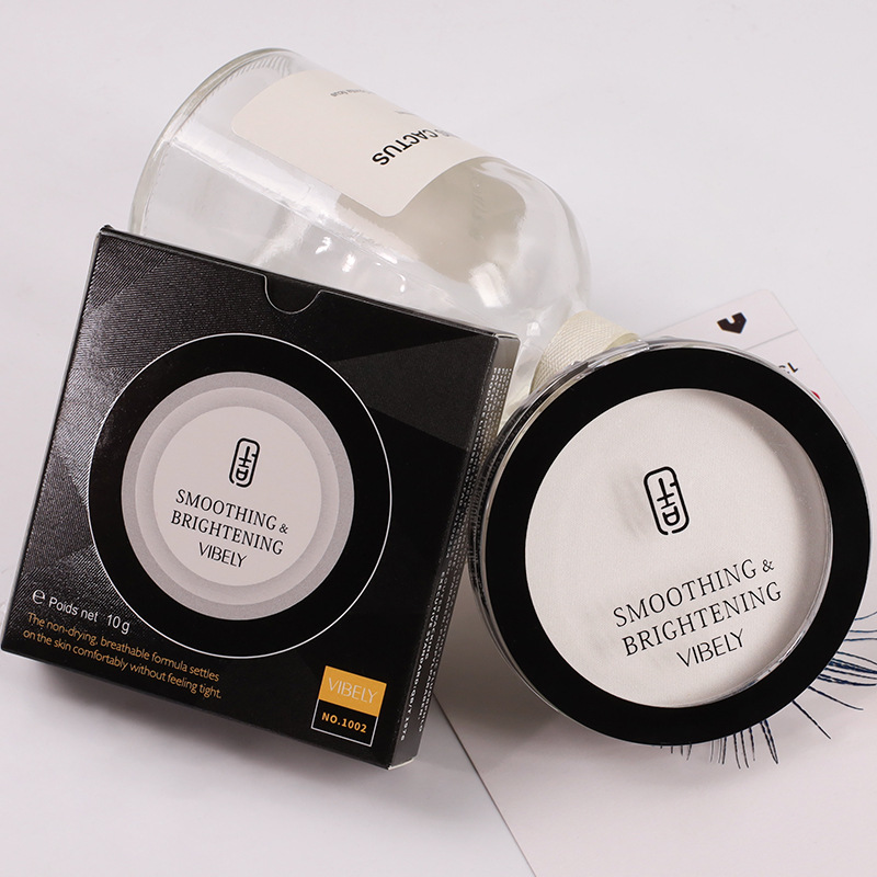 VIBELY setting Powder, high appearance level, concealer, brightening, oil-control, long-lasting, sweat-proof and non-smudge setting powder puff Specification drawing
