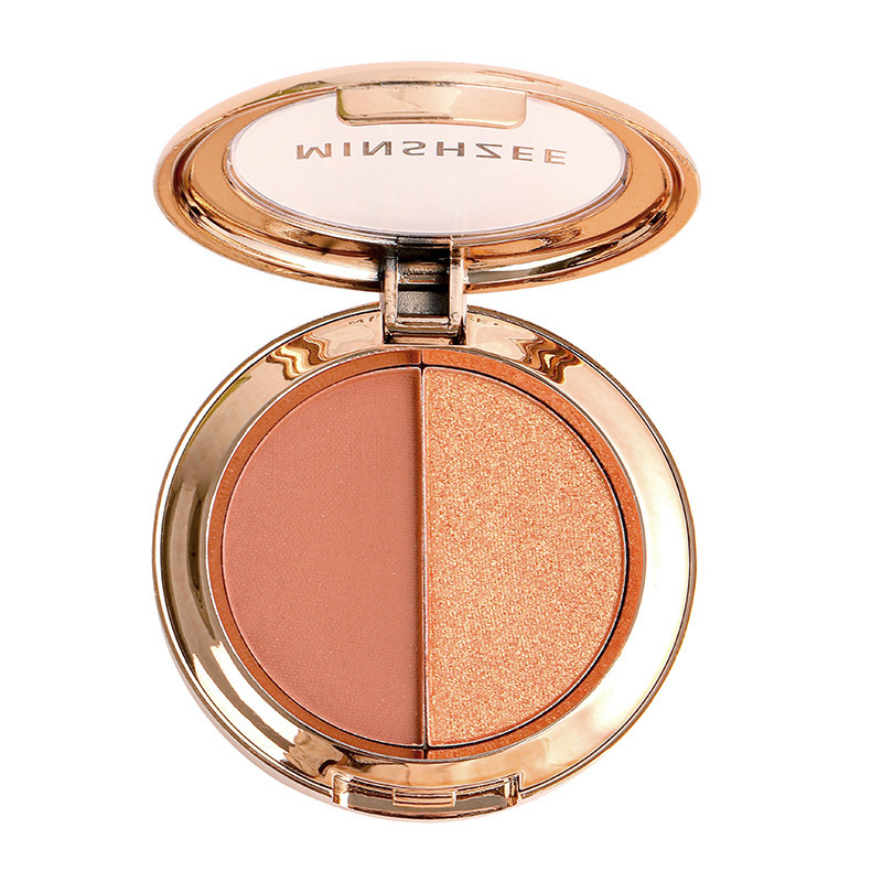 Mingxi Zhi dual-color Eyeshadow palette: Earth tone, pearlescent, matte, golden flash, polarized light, small plate, portable Pumpkin color eyeshadow palette Item Picture