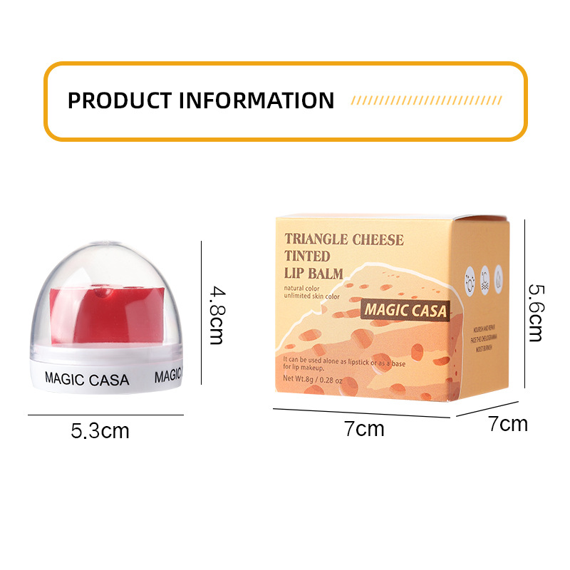 MAGIC CASA thermochromic cheese cheese-shaped lipstick is a transparent lipstick that does not fade easily Application Scenario