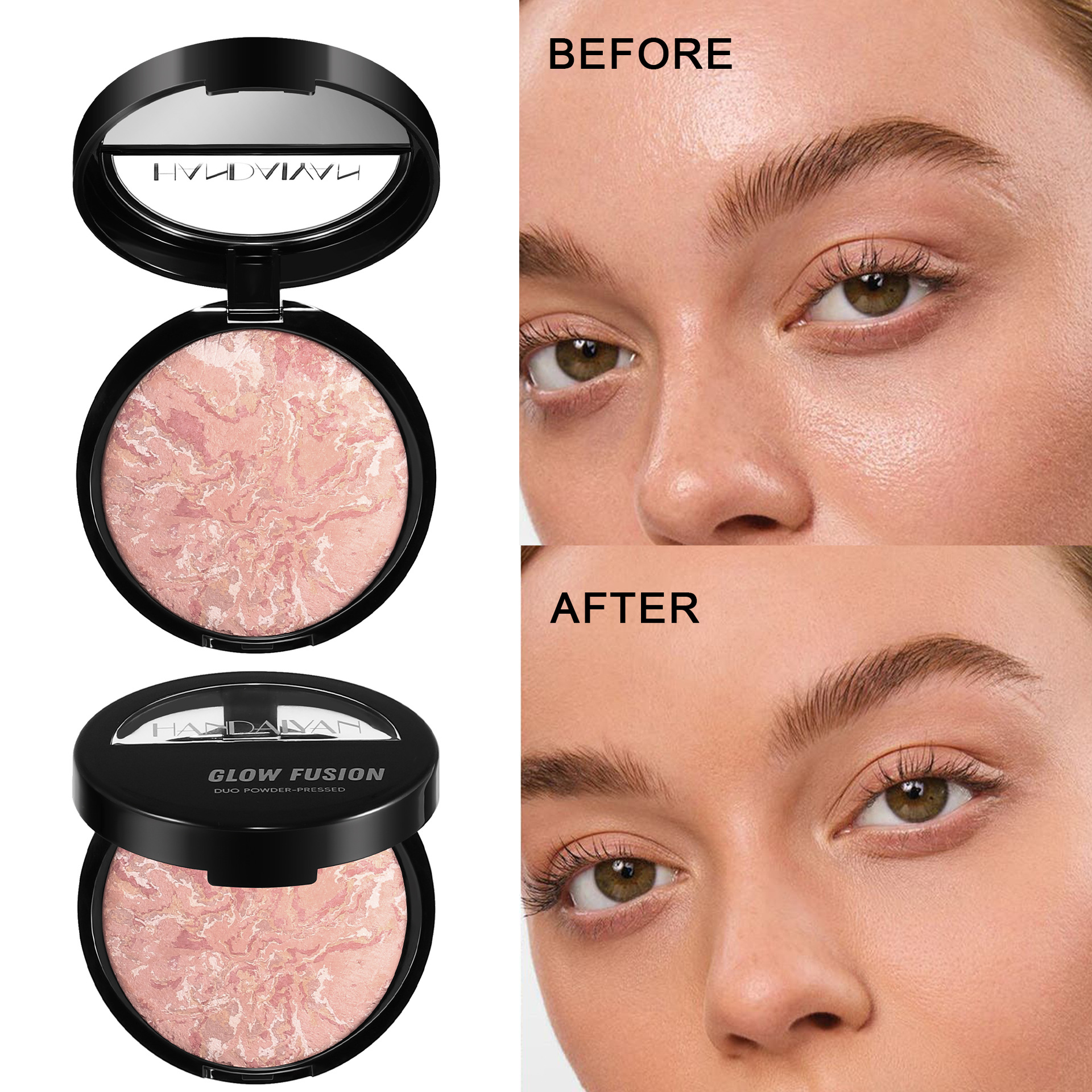 Cross-border High-gloss contour Setting Powder, pearlescent oil-controlled baking powder, HANDAIYAN Concealer Powder Setting Specification drawing