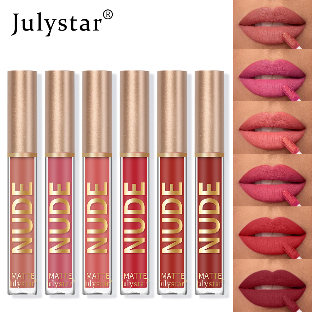 European and American matte, frosted velvet non-fading lip gloss, natural, long-lasting and three-dimensional non-stick cup lip gloss lipstick wholesale details Picture