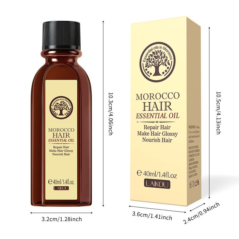 Cross-border laikou Moroccan Hair Care Essential Oil 40ml for improving frizz, fragility and split ends, wholesale from the manufacturer Item Picture