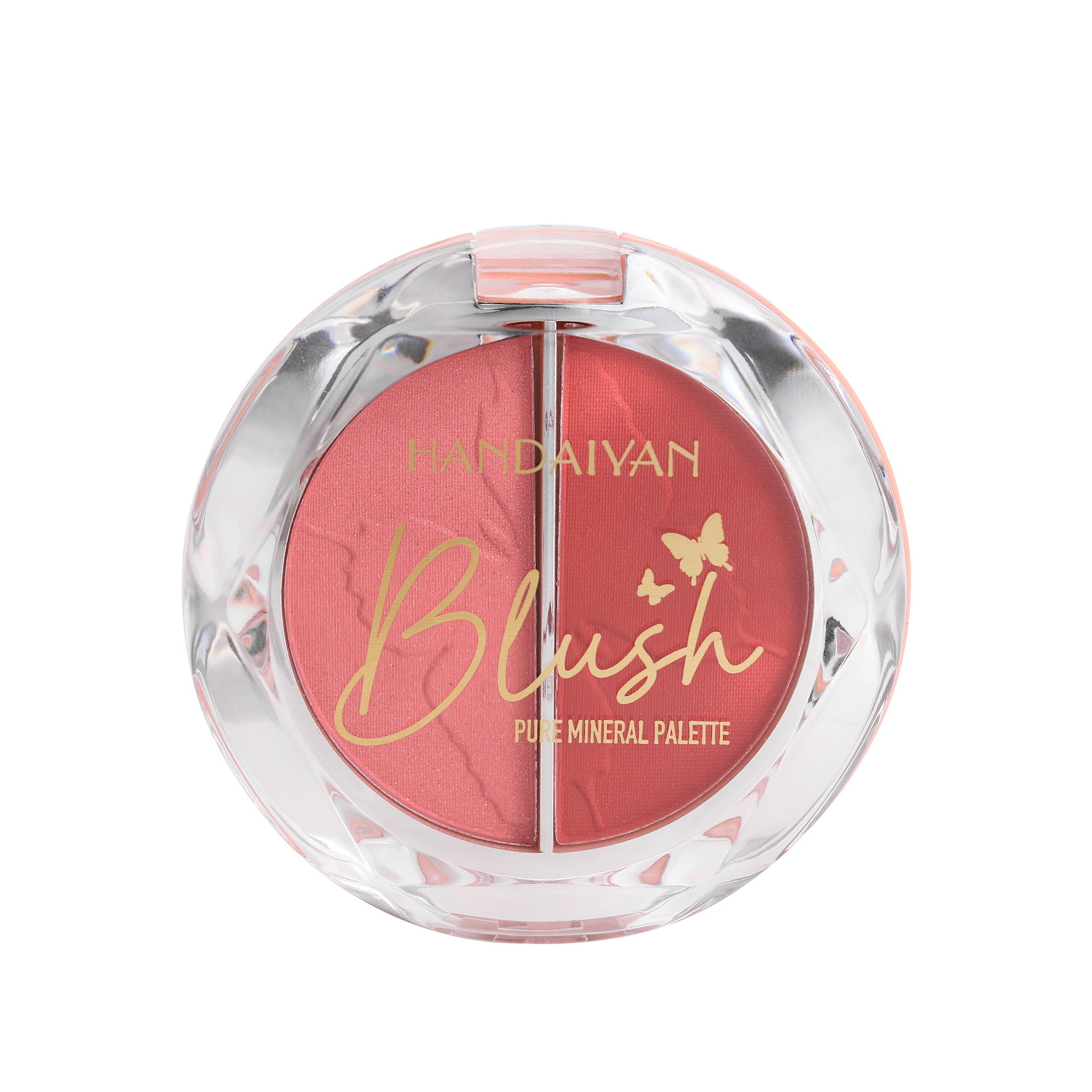 handaiyan Cross-border Two-Color Blush Palette High-gloss Brightening and Contouring Multi-Purpose Palette Pearlescent Matte Blush Cream Blush Item Picture