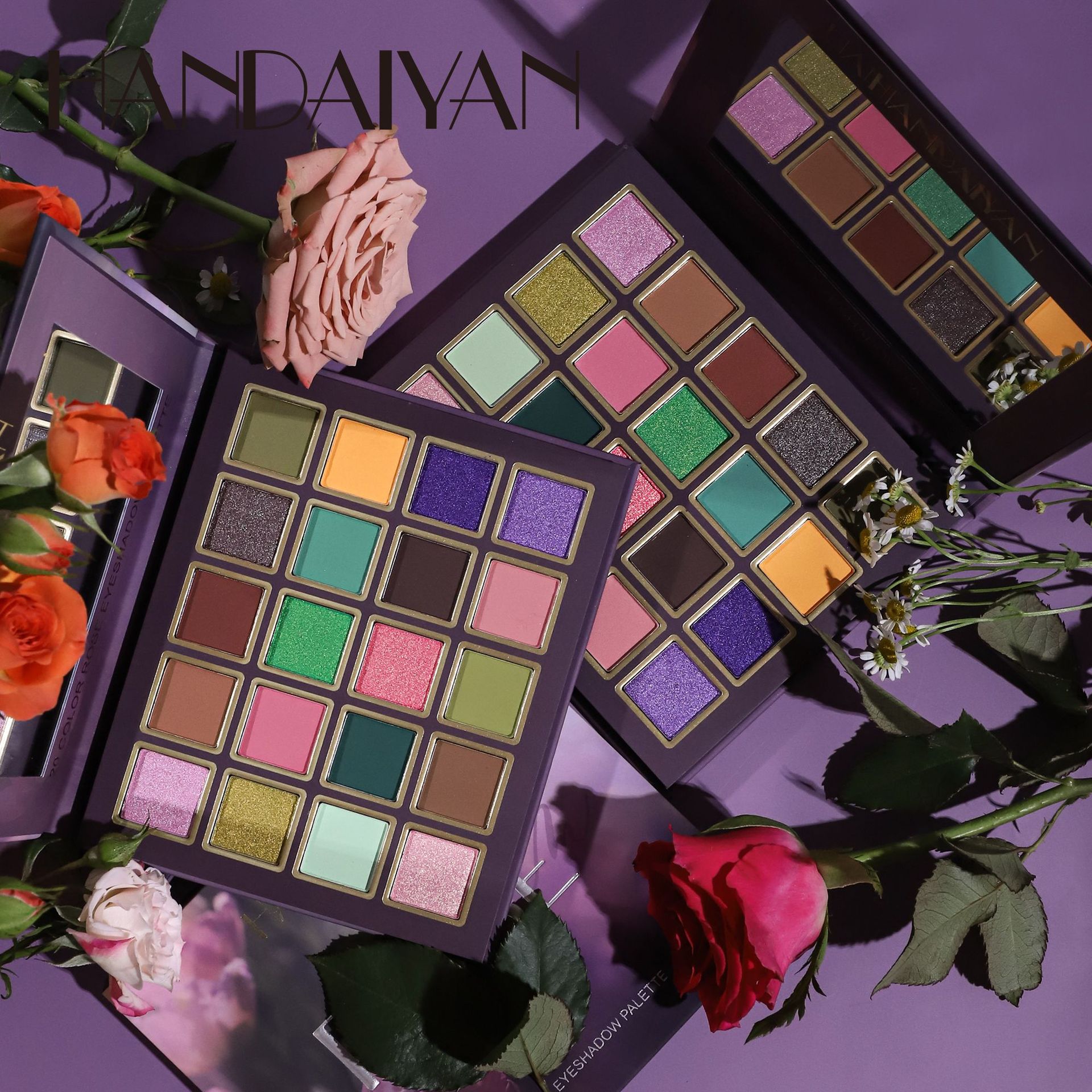 Cross-border 20-color eyeshadow palette, multi-purpose handaiyan Pearlescent and matte colored Eyeshadow palette, high-gloss contouring palette details Picture