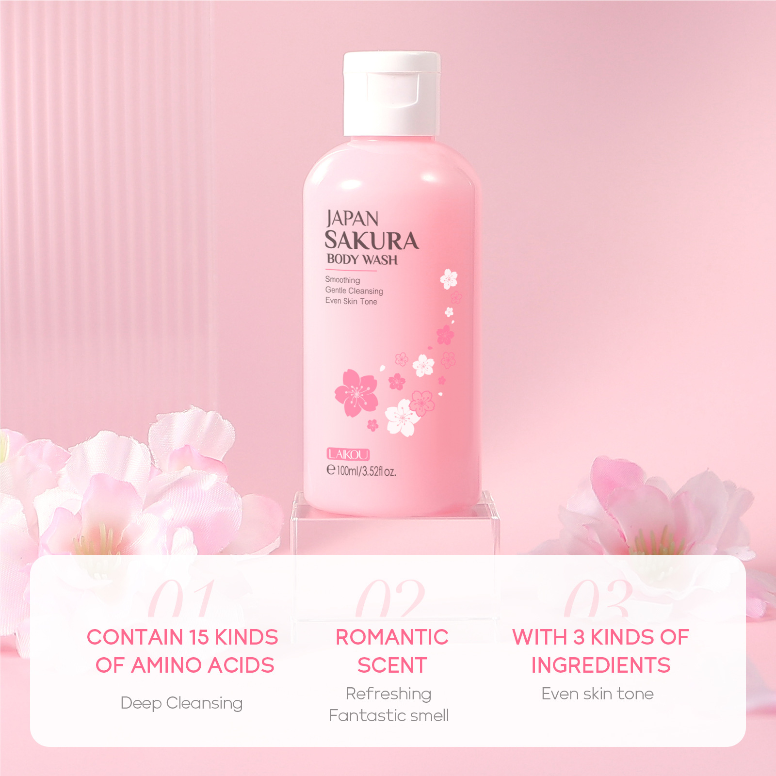 LAIKOU Sakura Beauty Body Wash 100ml Moisturizing, Cleansing, Fragrant and rejuvenating Body Wash Body Care Application Scenario