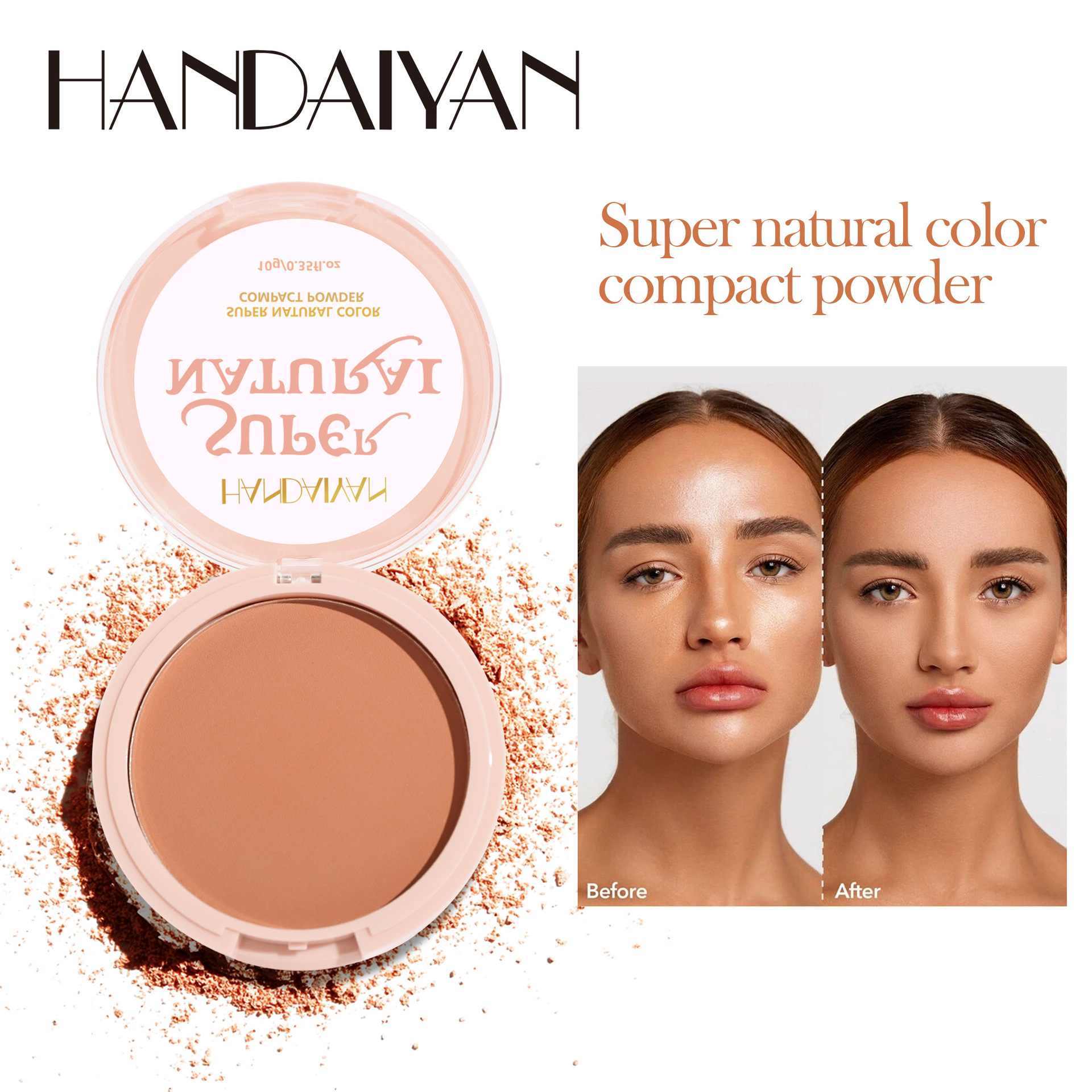 Cross-border setting powder compact: Oil-resistant, waterproof, long-lasting handaiyan, concealer, no powder sticking, no makeup peeling, setting loose powder full figure