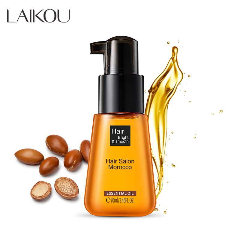 Cross-border LAIKOU Moroccan Hair Care Essential Oil 70ml, smooth dry hair, factory supply, wholesale in stock Item Picture