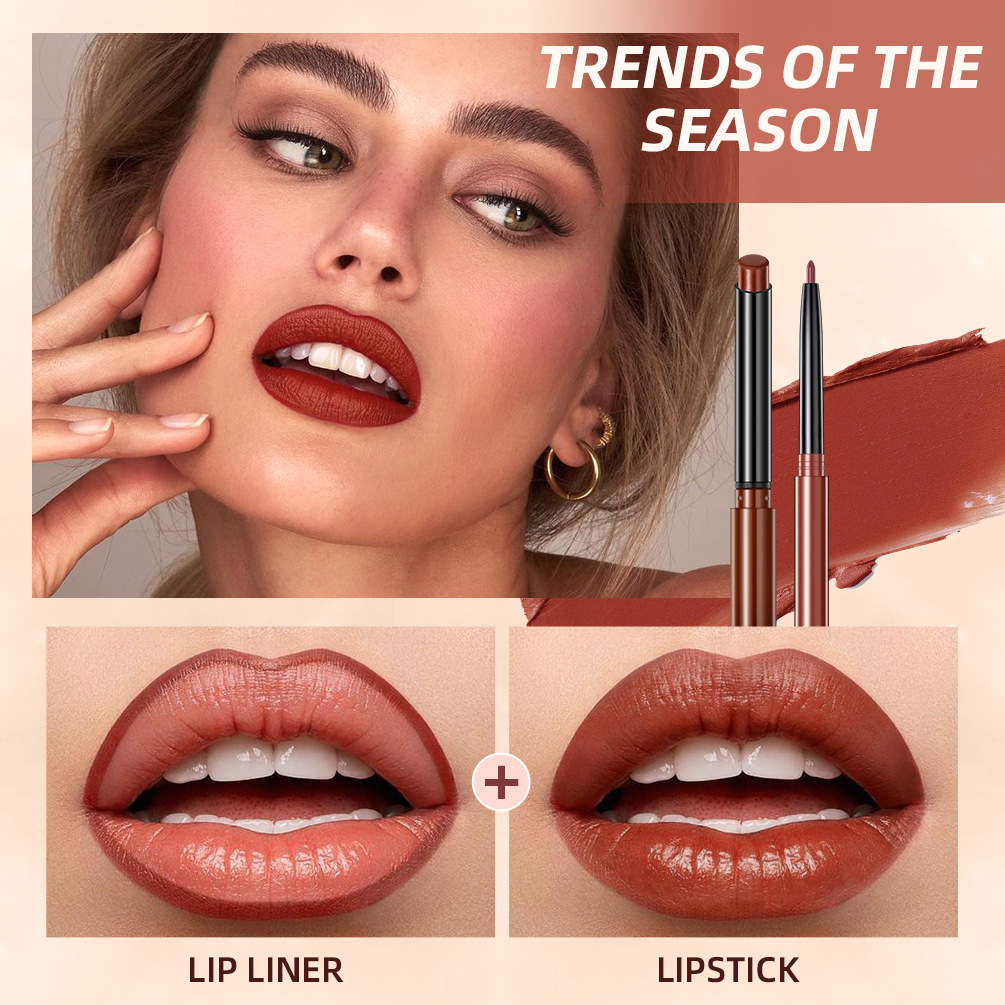QIBEST Lipstick Lip Pen Matte, non-fading, non-blurring, long-lasting waterproof nude lip liner Pen set Wholesale Makeup Specification drawing
