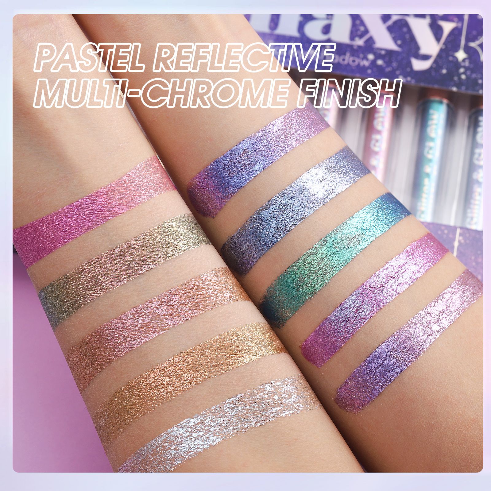 Langmanni Pearlescent Liquid Eyeshadow Ten-Color Single Pack Chameleon Pearlescent Eyeshadow Liquid Application Scenario