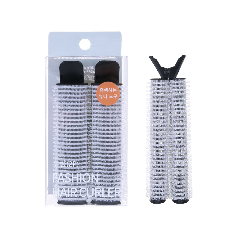 2 pieces of La Meila TOP black hair curlers for fluffy air bangs, self-adhesive curling iron C284 Item Picture
