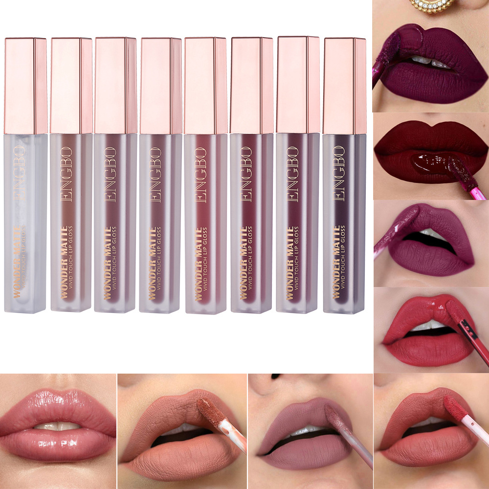 ENGBO's new lipstick set, lip gloss set, lip oil matte non-stick cup, lip gloss gift set, cross-border lipstick full figure
