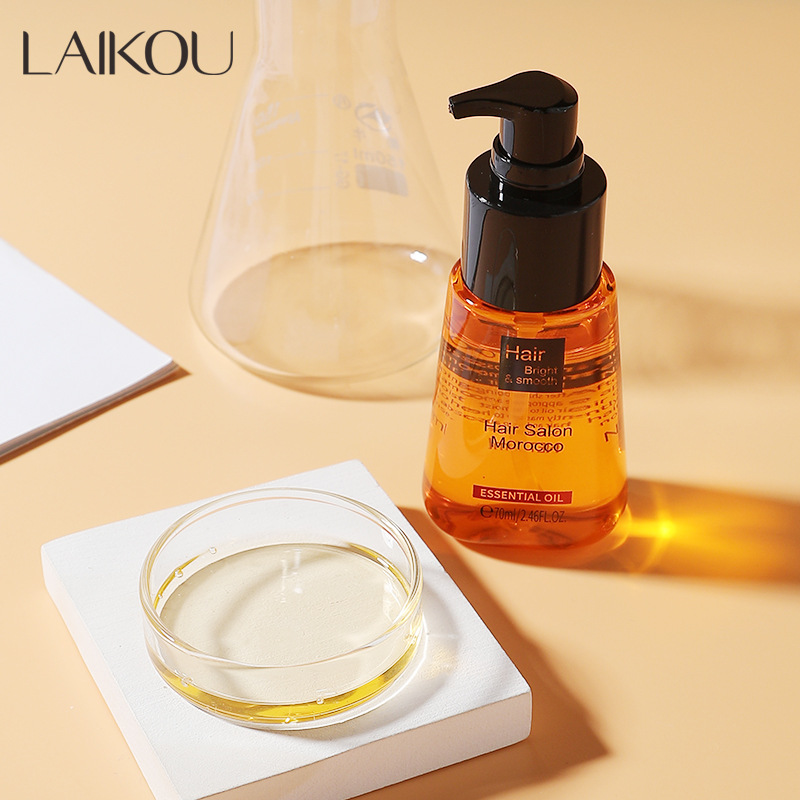 Cross-border LAIKOU Moroccan Hair Care Essential Oil 70ml, smooth dry hair, factory supply, wholesale in stock details Picture