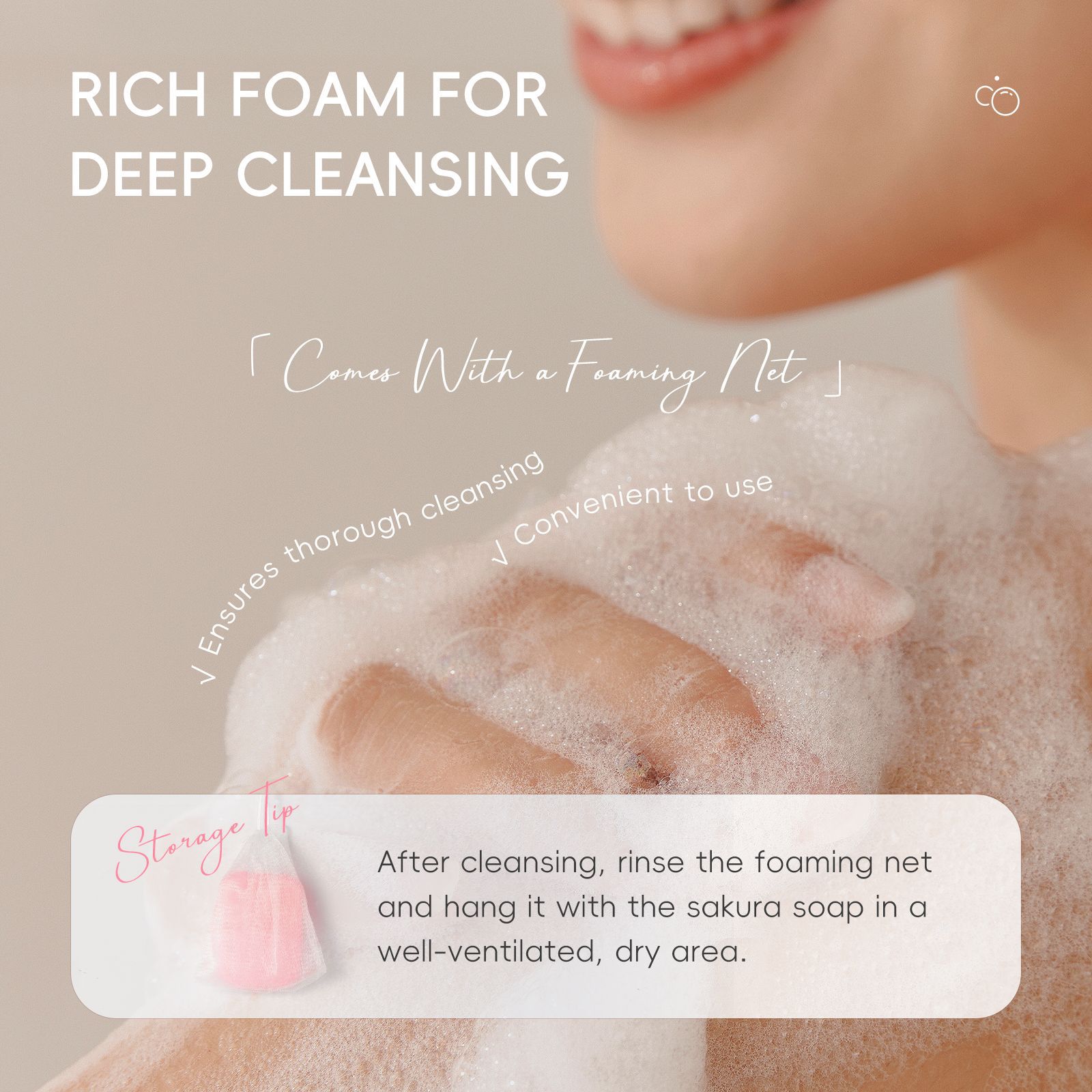 Cross-border Laicome Cherry Blossom Soap 90g for facial cleansing, body cleansing, care, hydrating, moisturizing and nourishing, one-stop delivery Application Scenario