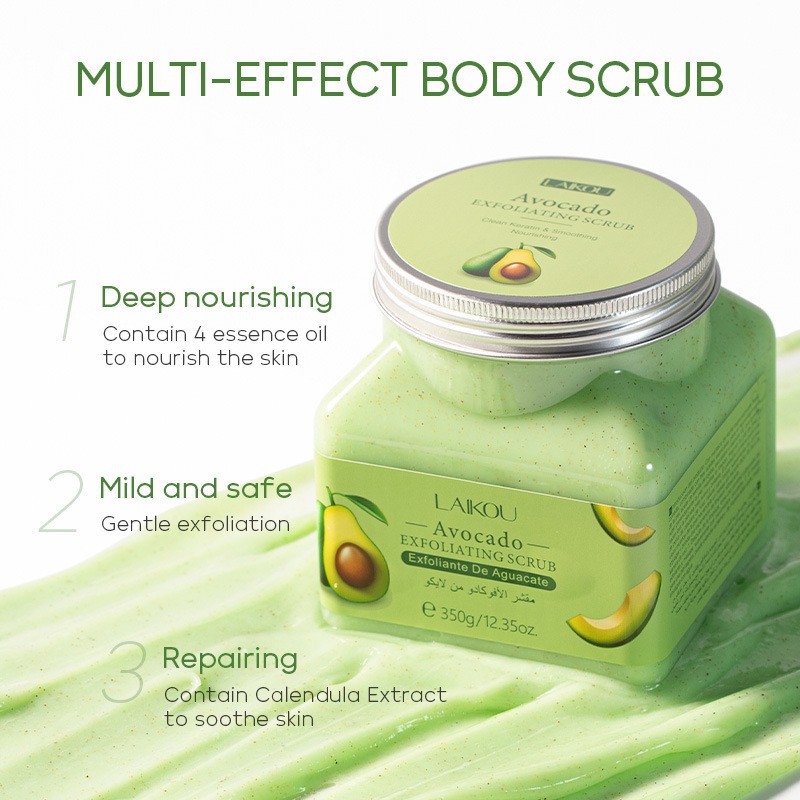Cross-border Laicome Body Scrub 350g Pore Cleansing and keratin rejuvenation skin care products wholesale manufacturer supply Application Scenario
