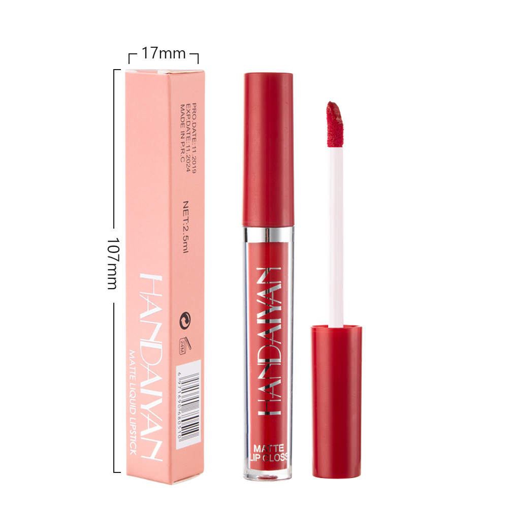 HANDAIYAN Cross-border 12-color matte lip gloss liquid lipstick, long-lasting waterproof, non-stick to cups, matte lip gloss Item Picture